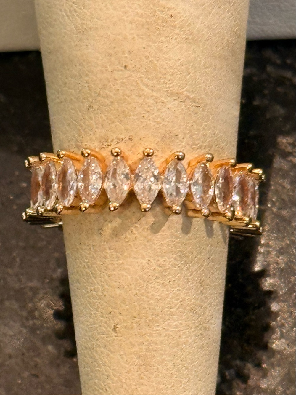 Gold Marquise CZ Eternity Band